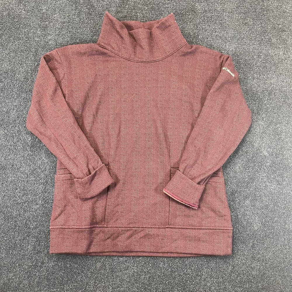 Columbia Pullover Womens Small Herringbone Fleece Cowl Neck Long Sleeve Warm